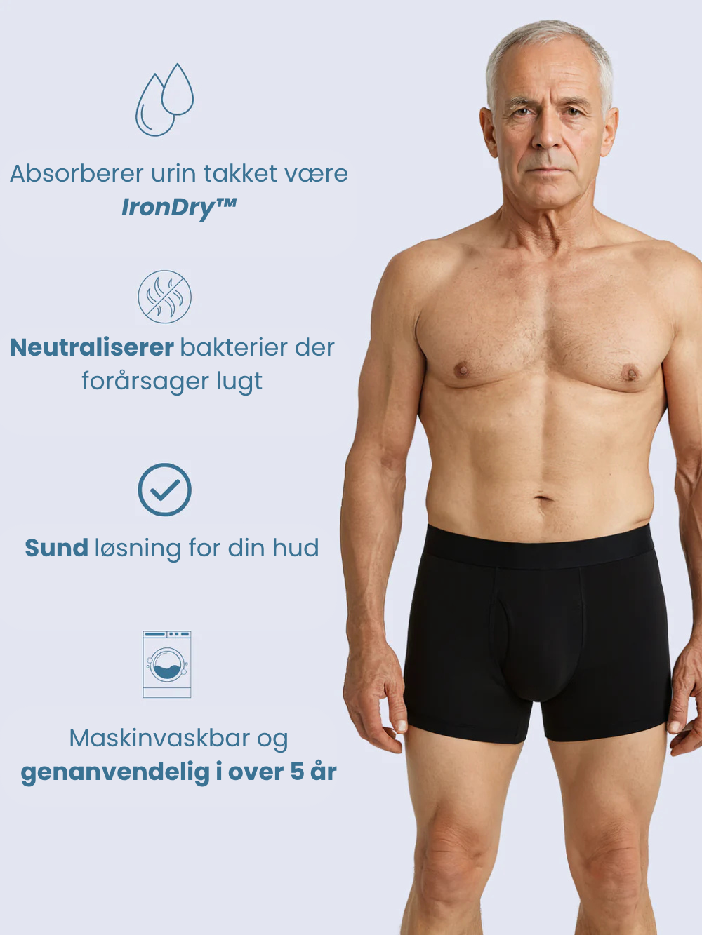 Mads’ originale lækagesikre boxershorts (3+2 GRATIS)