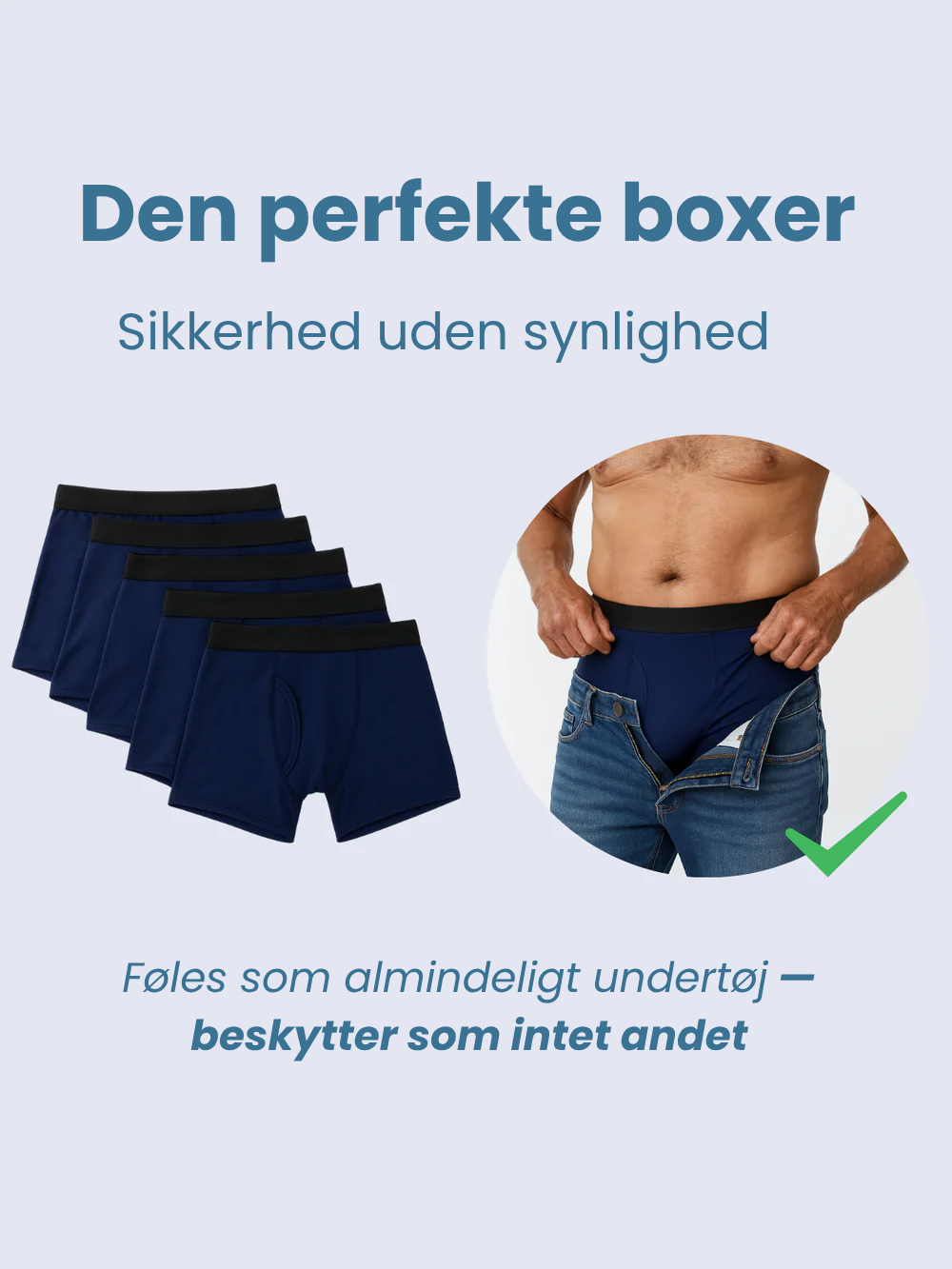 Mads’ originale lækagesikre boxershorts (3+2 GRATIS)